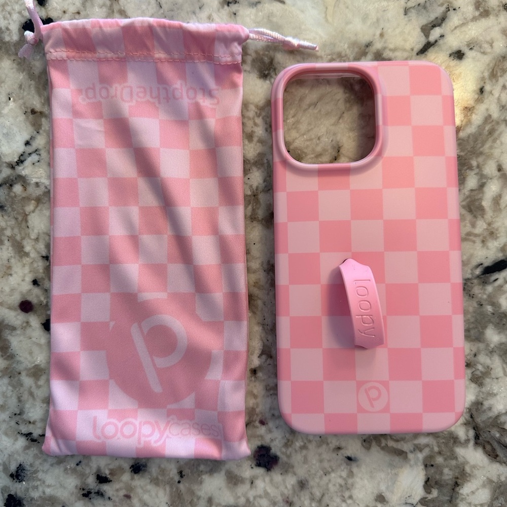 Loopy Case Pink Checker iPhone 14 Pro Max